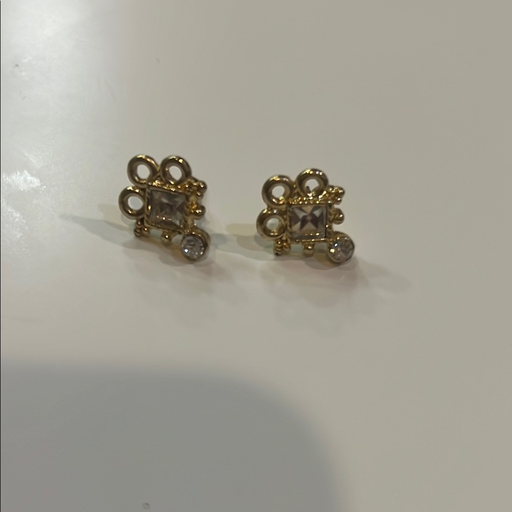 Elegant Gold and Silver Stud Earrings